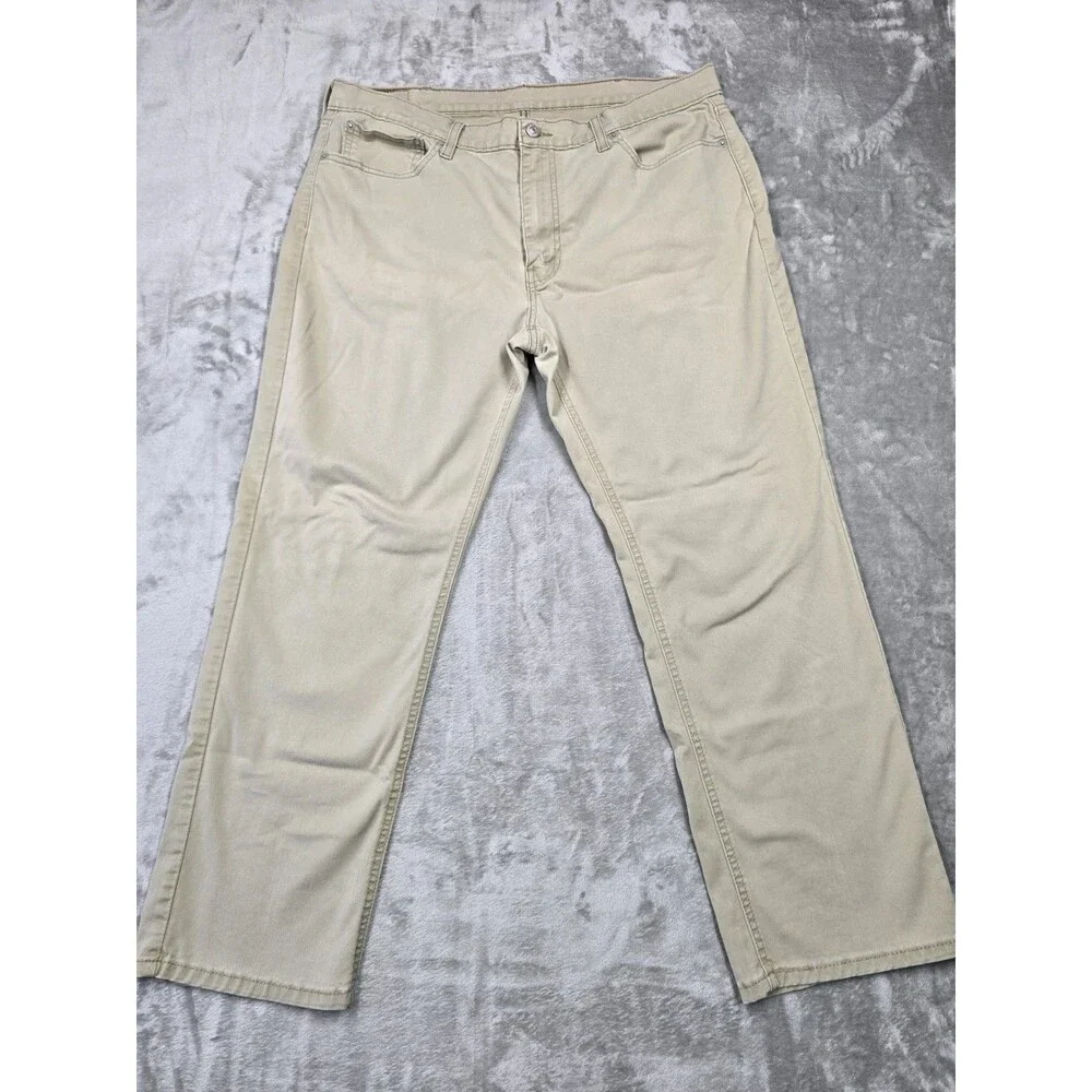 Levis 541 Jeans Mens 38x30 Khaki Beige Athletic Taper Comfort Stretch